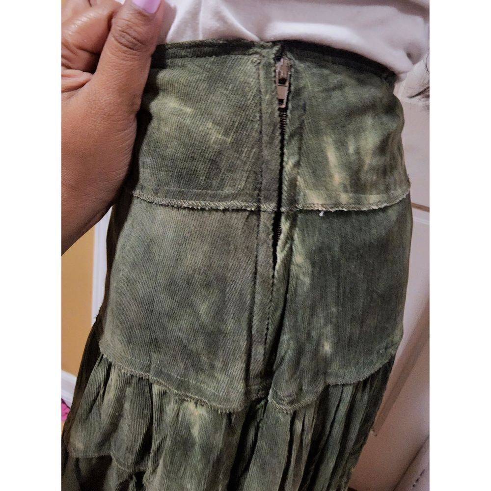 Magnet Women’s Cotton Gypsy Skirt Olive Green Boho Maxi Skirt Size 8 Medium - Picture 12 of 15